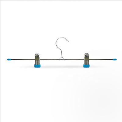 China Multifunctional wholesale cheap metal pants hanger with clips for sale