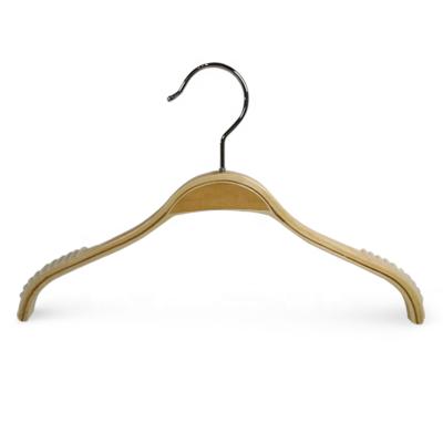 China CLASSIC Non Slip Plywood Wood Hanger For Quick Fashion Garment for sale