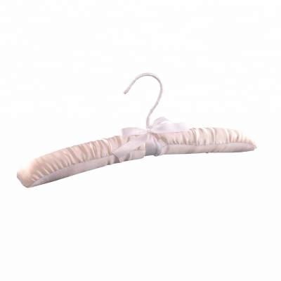 China SHOW Custom Soft Satin Padded Fabric Hanger With Tie for sale