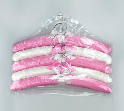 China CLASSIC wholesale satin padded pink hangers for dress, coat, jacket from China hanger factory for sale