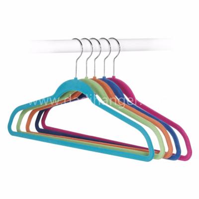 China SHOW Ultra Thin Velvet Clothing Hanger With Logo for sale