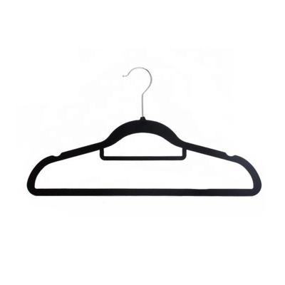 China SHOW Wholesale Anti Slip Black Velvet Hanger for sale