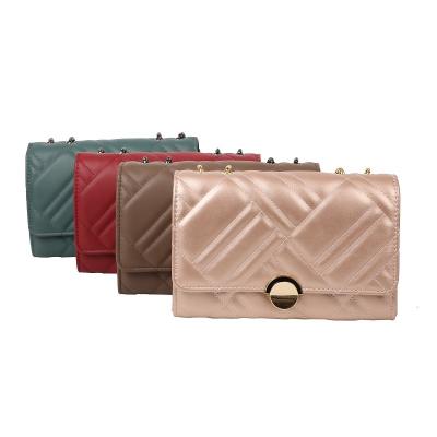 China New Waterproof Trending Luxury Classic PU Leather Square Flap Handbag Ladies Handbags Ladies Handbags for sale