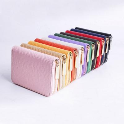 China 2021 Luxury Waterproof Zipper Wallets Pinch Small Mini Custom PU RFID Women Leather Wallet for sale