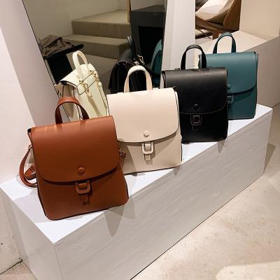 China Latest Wholesale Lady PU Leather Hand Bags Large Capacity Popular Fashion Women Backpack for sale