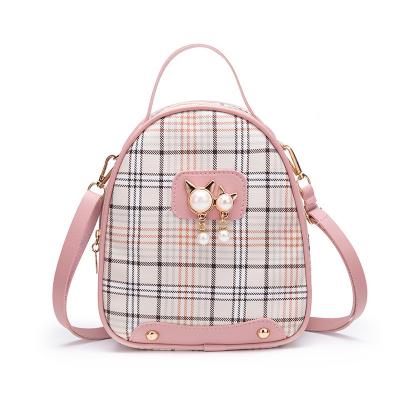 China Wholesale Anti Theft Backpacks New Design Plaid Women Girls Backpacks With Bead for sale