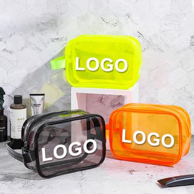 China Eco-friendly Customize Logo Clear Travel Zipper Cosmetic Bag Waterproof Transparent PVC Cosmetic Bags &cases for sale