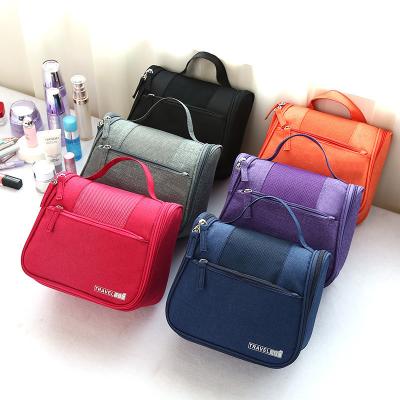 China Logo Solid Color Portable Wholesale Custom Make Up Waterproof Cosmetic Bag Travel Storage Bag for sale