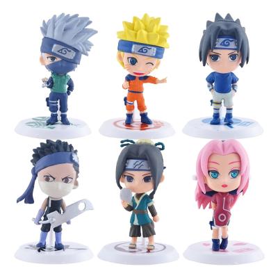 China Hot Selling Anime Cosplay Gaara Kakashi Ninja Sasuke Cartoon Toy Model Decoration Action Toy Figure 6pcs/set Cartoon for sale