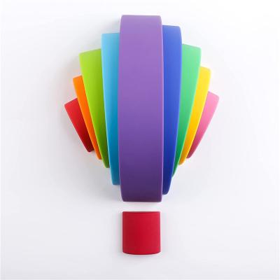 China Toy Simple Dimp Push Bubble Baby Educational Wooden Rainbow Blocks Silicone Natural Rainbow Building Block for sale