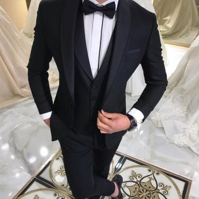 China Wholesale Anti-Wrinkle Oderwise Groommen Suits 3 Piece Tuxedo Elegant Wedding Blazer Stud Lapel Slim Fit Men Pants Suit 3 Piece for sale