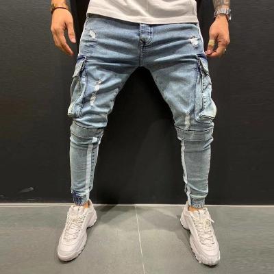 China Breathable Cheap Korean Custom Men's Long Johns Tops Quanlity Streetwear Logo Casual Pantalon De Mezclilla Mayoreo for sale