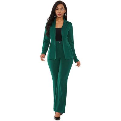 China 2021 Autumn Design Ladies Business Women Solid Color Office Two Piece Anti-Wrinkle Working Made Blazer Lady Suits for sale