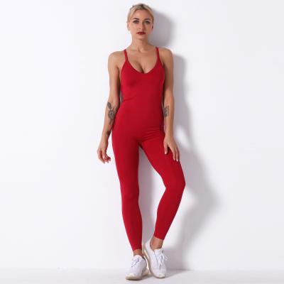 China 2020 Breathable Back Strappy Yoga Fitness Clothing Women Overalls Women Eco Friendly Sustainable Clothing Jumpsuits for sale