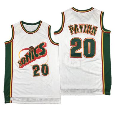 China Anti-Bacterial Seattle Super Sonic Throwback Jerseys 20 Gary Payton 40 Shawn Kemp 35 Kevin Durant Stitched USA Retro Classics Basketball Jersey for sale