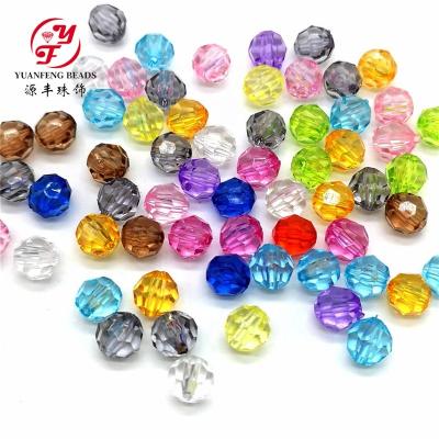 China Wholesale Acrylic Loose Transparent Round Faceted 8mm Plastic Beads for sale