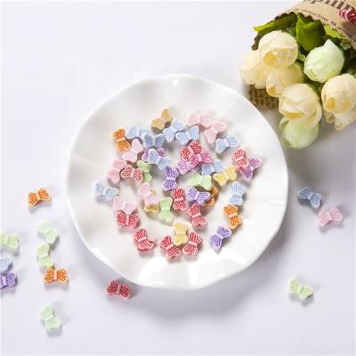 China DIY Fashion Necklace And Bracelet Kids DIY Colorful Butterfly Design Acrylic Plastic Beads for sale