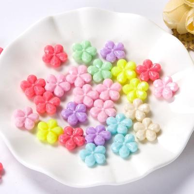 China Fashion DIY Necklace And Bracelet 200g Kids Gift DIY Packing Colorful Flower Shapes Acrylic Beads for sale