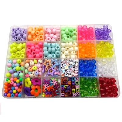 China YF008 Other puzzle toys amblyopia correction educational intellectual child beaded toy bead 24 lattice girls colorful bigbeads for bab for sale