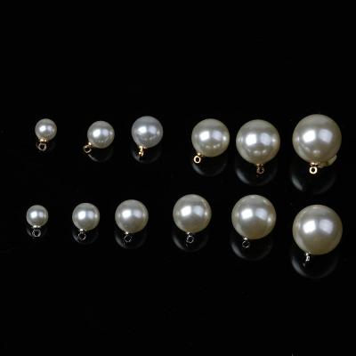 China High Quality Viable Gold Foot Luminous Metal Pearl ABS Decorative Dress Shirt Sweater Button for sale