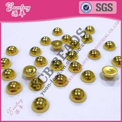 China Decoration China Plastic Beads Round Ccb Half Bead Gold Color Beads For Garment Accessories for sale