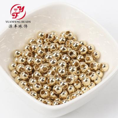 China For Garment Big Hole Metal Color Round CCB Beads For Jewelry Making Decoration for sale