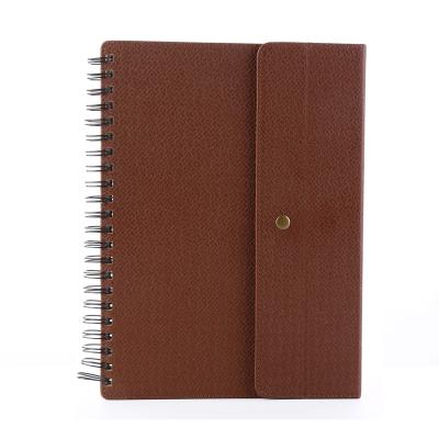 China Spiral Binding PU Journal Three Times Spiral High Quality Leather Notebook With Bottom for sale