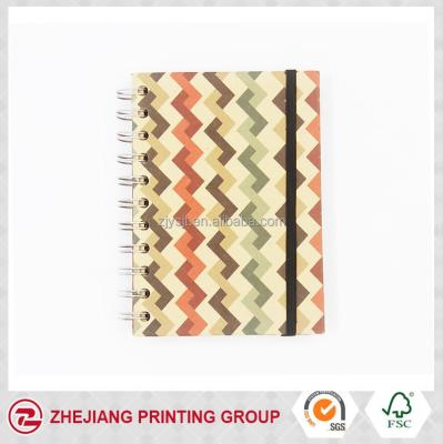 China Material 4C Material Printing A6 Spiral Cover Spiral Ledger With Elastic Band for sale