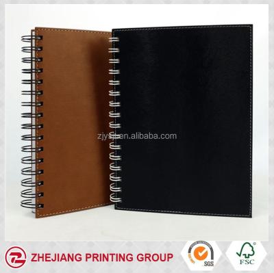 China PU Leather Spiral Cover A5 Size Spiral Notebook for Office for sale