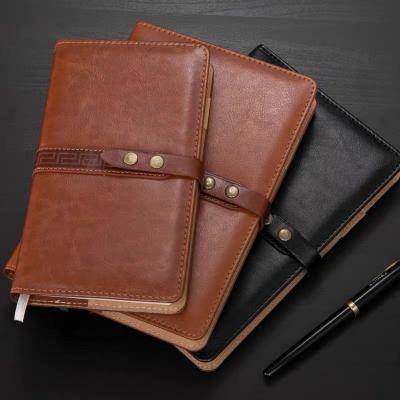 China Customizable Printing Gift Size PU Vintage Business Leather Notebook for sale