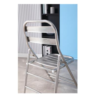 China Cheap Foldable Durable Practical Light Weight Round Stainless Steel Folding Chairs for sale