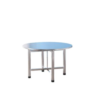 China 2021 High Quality Round Supermarket Inox Folding Dining Table Foldable Furniture for sale