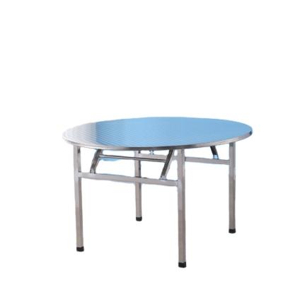 China Factory direct supply stainless steel silver round foldable dining table for sale