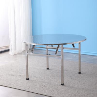 China Portable Stainless Low Price Hot Selling Round Folding Stainless Steel Dining Table for sale