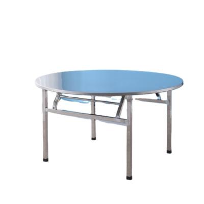 China Stainless Modern High Quality Stainless Steel Round Folding Dining Tables for sale