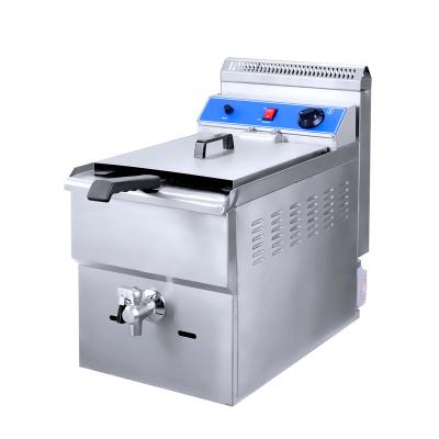 China Best Selling Hotels Commercial Kitchen 1 Tank 1 Basket Gas Deep Fryer For Snack Food All Stainless Steel for sale