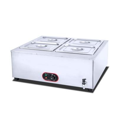 China Restaruant HB-750 (4 pans) 201/304 Electric Buffet Bain Marie Pot Soup Food Warmer Stainless Steel Temperature Control Commercial Use for sale