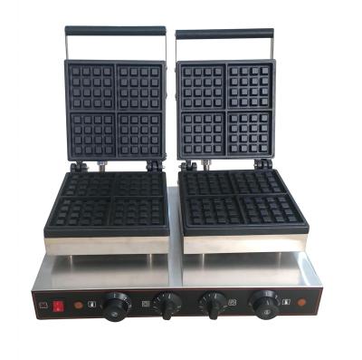 China Snack Factory Commercial Hot Sale Waffle Maker Two Square Shape Plate For Sale for sale