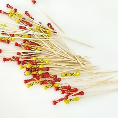 China Easily Cleaned Disposable Heart Shape Pearl Bamboo BBQ Cocktail Skewer for sale