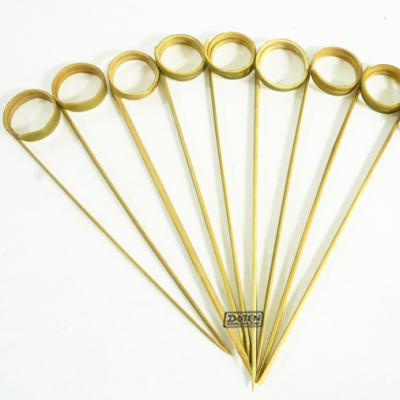 China Easily Cleaned Disposable Bamboo Loop Skewer BBQ Sandwich Cocktail Skewer for sale