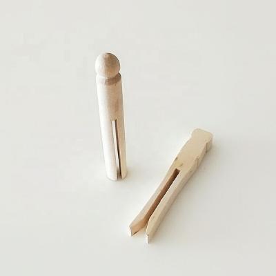 China Safe Round and Flat Shape Wooden Clothespin / Clip for DIY Craft Sticks / Wooden Craft Decorated Doll Peg for sale