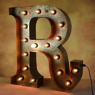 China Eco-friendly Metal Letter A-Z Led Marquee Letters Marquee Light Up Alphabet Initial Letters Party Wedding Wall Table Home Decoration for sale