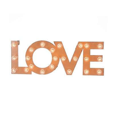 China Eco-friendly Wedding Words LED Characters LED Light Bulb Marquee Retro Old Large Rusty Led Letters for sale