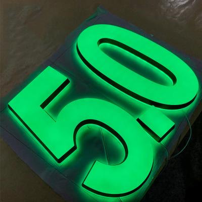 China Mini eco-friendly green acrylic letters front and back illuminated letters acrylic signs led custom letter sign for sale