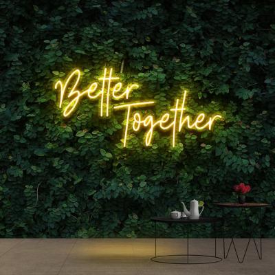 China Eco Friendly UPGRADE TOGETHER neon sign, custom neon sign, custom wedding decoration neon sign for sale