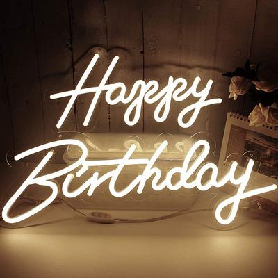 China Eco - Friendly Happy Birthday Led Billboard Shape Birthday Neon Sign for sale