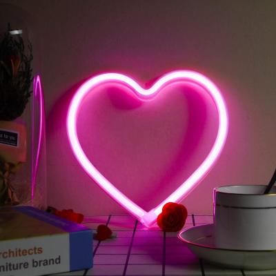 China Eco-friendly Heart Shape Neon Sign Wall Hanging Sign Wall Art For Bar Kid Bedroom Living Room for sale