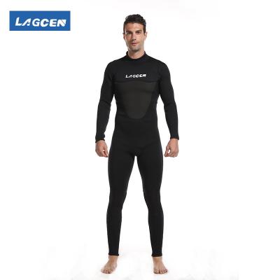 China LAGCEN Customized Neoprene Black Wetsuit Anti-UV Resistant Thermal Pressure Surf Suit With Zipper On The Back For Men Suit Long Sleeve for sale