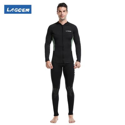 China Anti-UV Customized neoprene pressure insulation thick diving suit split front zipper suit for men leather kneepaps for sale