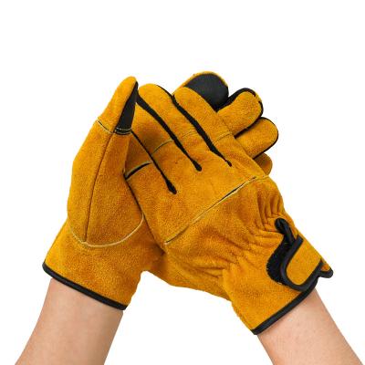 China Thin Leather OEM CUSTOMIZED Work Gloves Grain Cowhide Leather Working Glove For Gardening Farm Warehouse Construction Gardening Motorcycle for sale